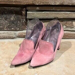 Donald Pliner Heyde Suede Point Toe Heels Dusty Rose